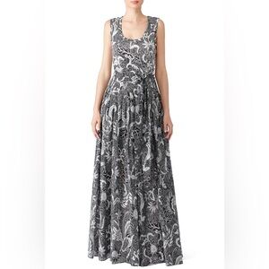 Diane Von Furstenburg Serret Black Pleat Maxi